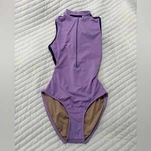 Mariia Purple High Neck Leotard